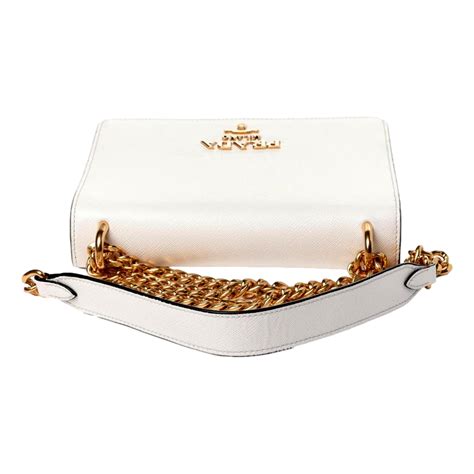 1bd133 prada|Prada Bianco White Black Saffiano Leather Chain Crossbody .